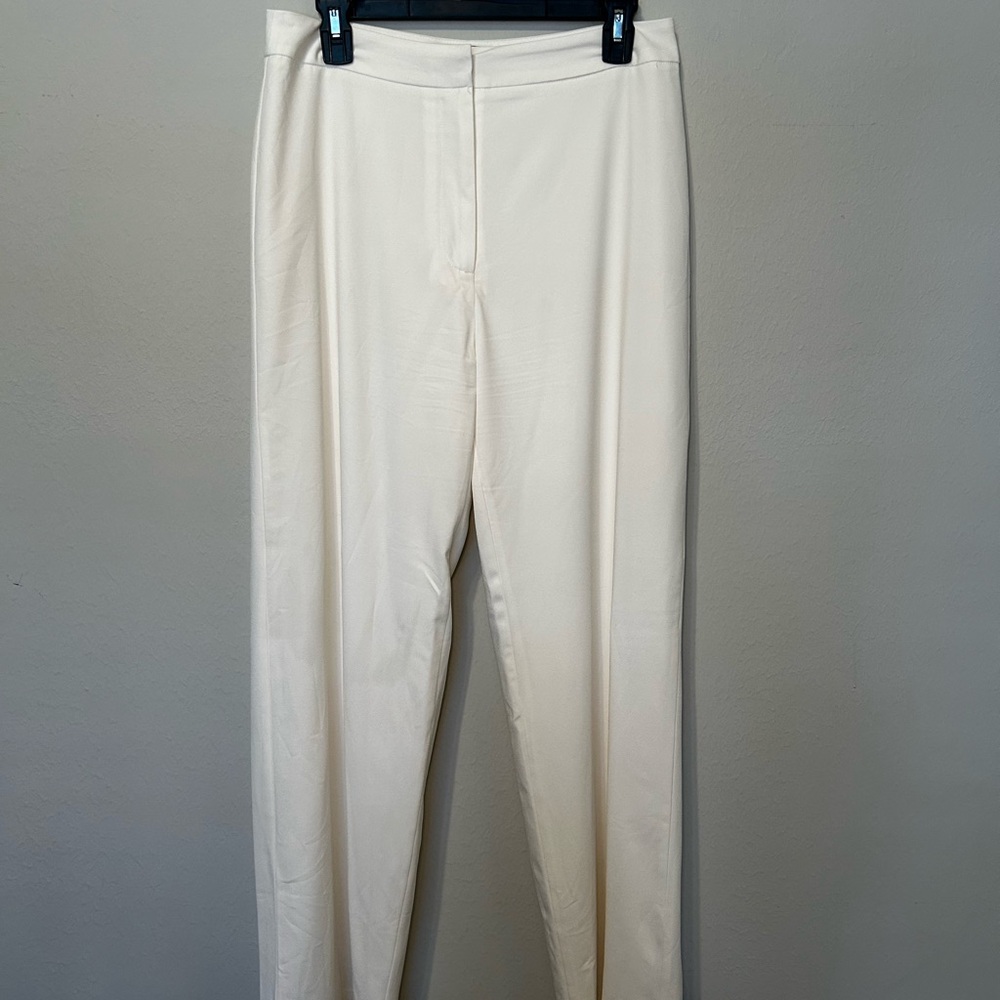 Lulus White Wide-Leg High-Waist Dress Pants – Size Large